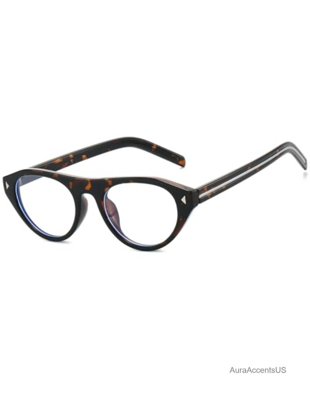 Retro Oval Cat Eye Eyeglasses Women Tortoise Frame Clear Lens Glasses